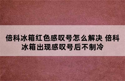 倍科冰箱红色感叹号怎么解决 倍科冰箱出现感叹号后不制冷